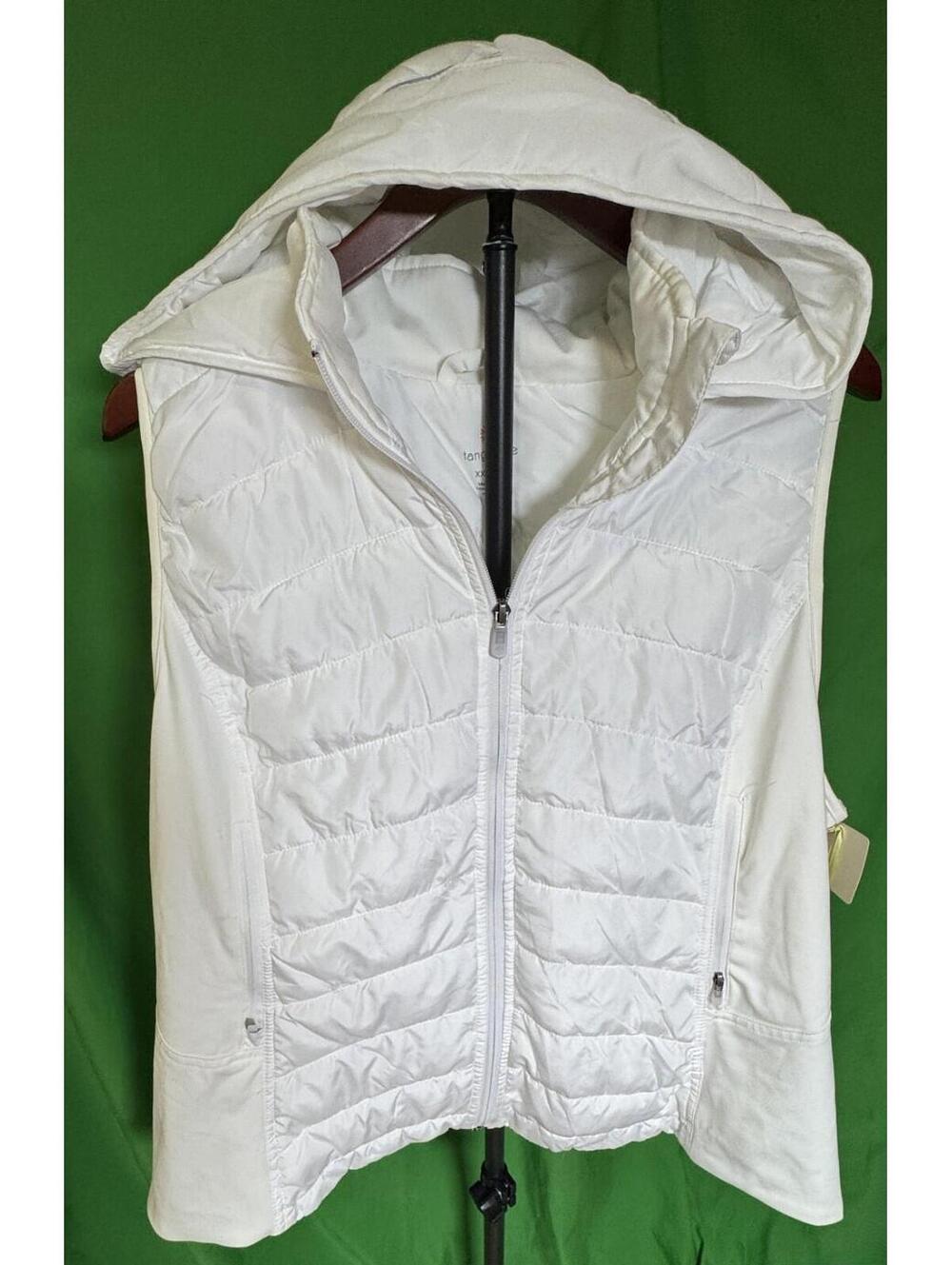 Tangerine Full Zip Hooded White Puffer Vest Women's Size XXL NEW NWT